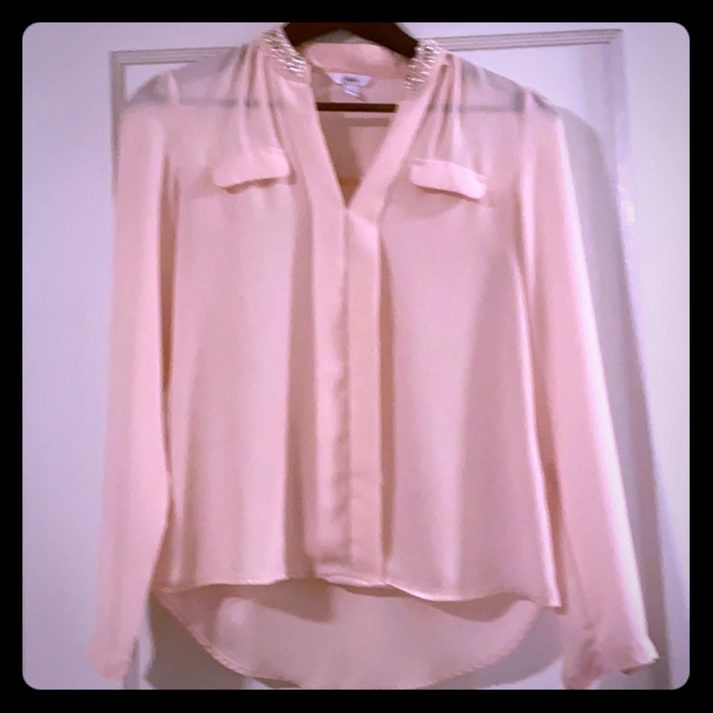 Candie’s Sheer pink Love Sleeve w/pearl gem collar